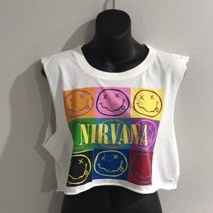 Forever 21 nirvana crop top size medium